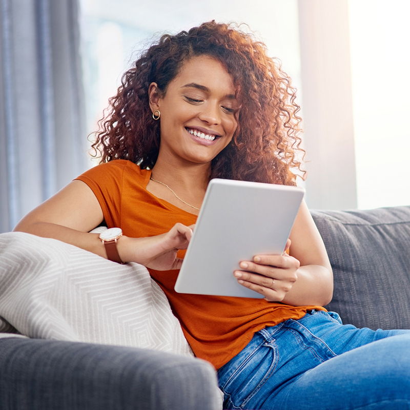 Woman getting online quote with Insurance Solutions of Omaha